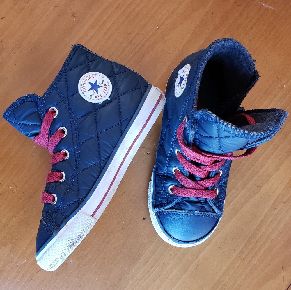 Converse Blue Quilted Hightops (9T)